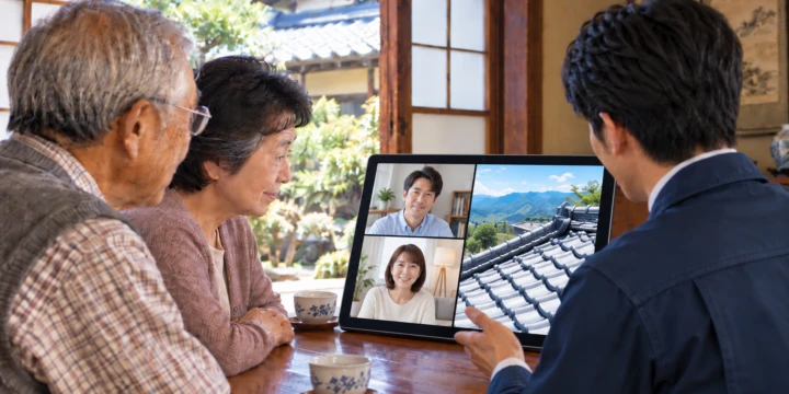 実家の屋根点検　お子様等オンライン同席サービス